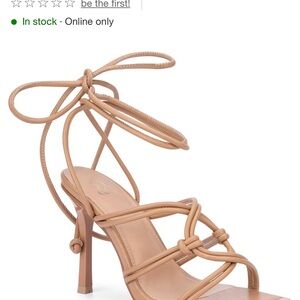 Elegant Tan Knotted Heels